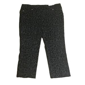 NWT Anne Klein Black Leopard Print pants